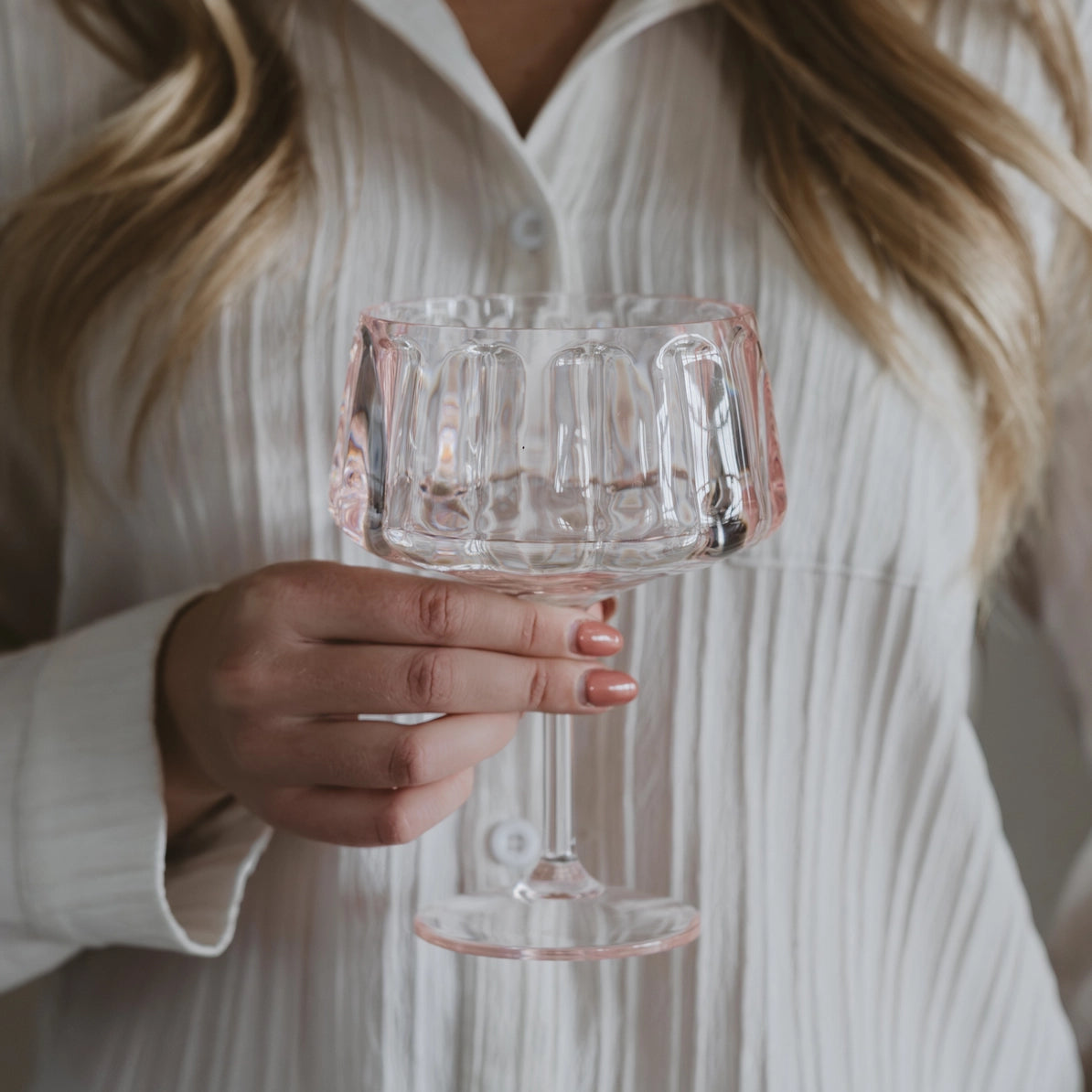 Outdoor Plastic Coupe Drinking Glass-Set of 4