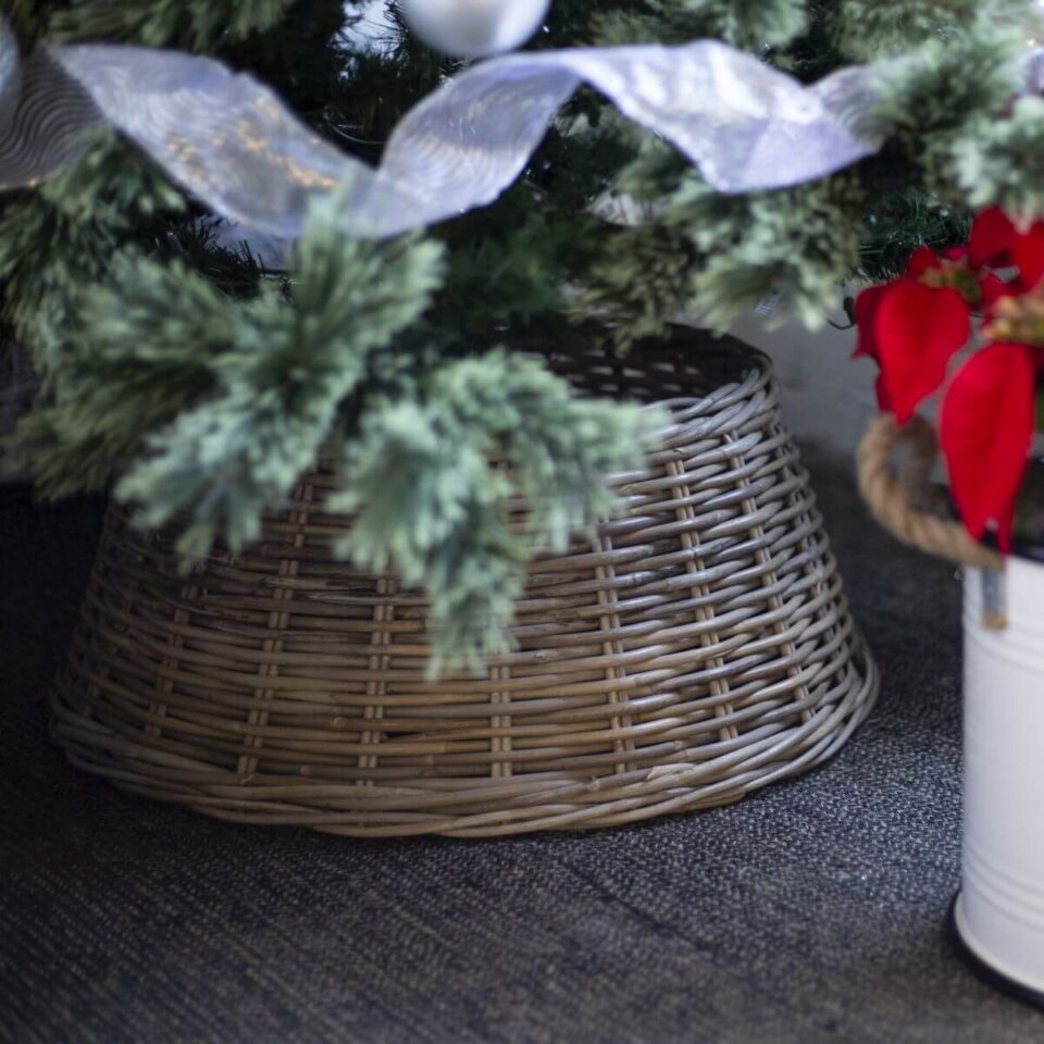 Grey rattan tree skirt