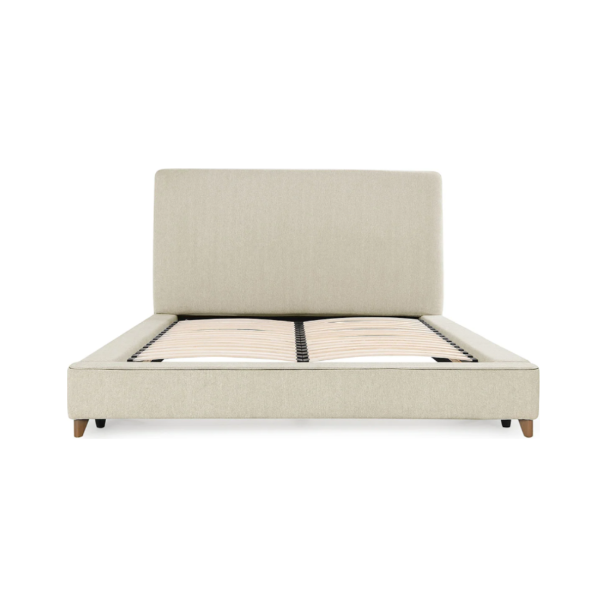 Neutral Off-White Upholstered Bed