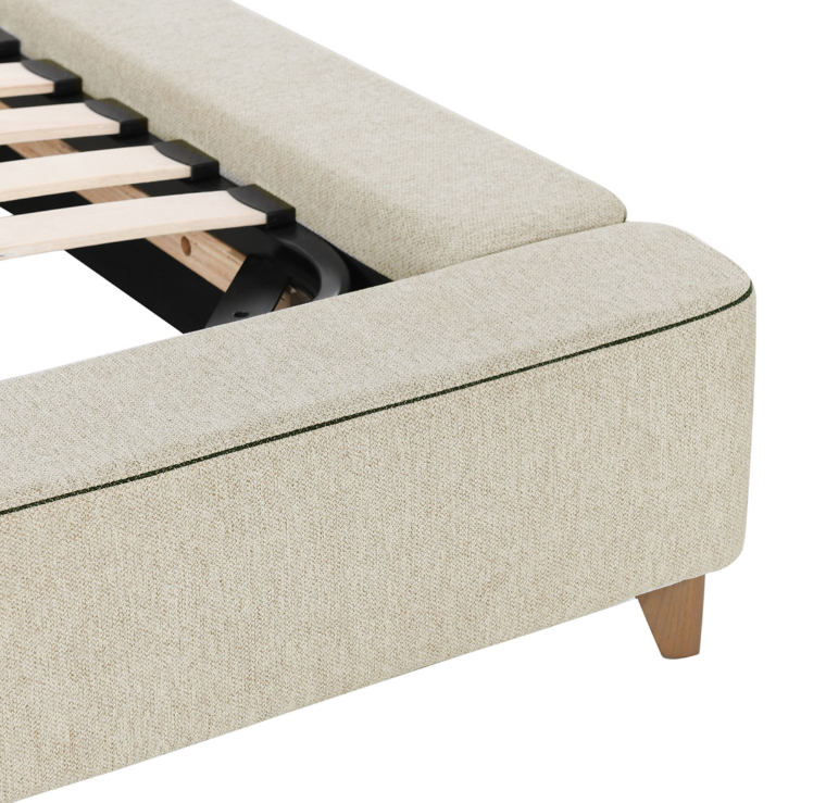 Neutral Off-White Upholstered Bed