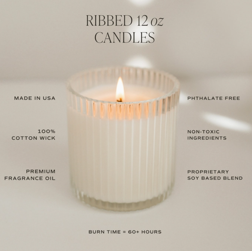 Soy Candle in Fluted Ribbed Jar