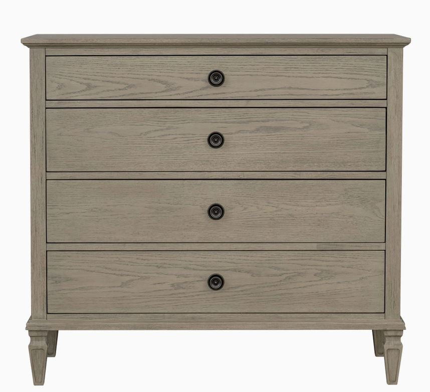 European Country Style 4-Drawer Dresser - Grey
