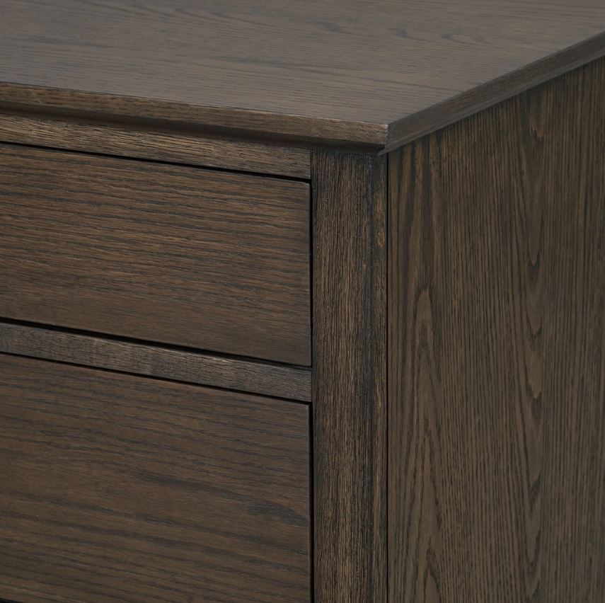 European Country Style Farmhouse 6-Drawer Dresser, Brown