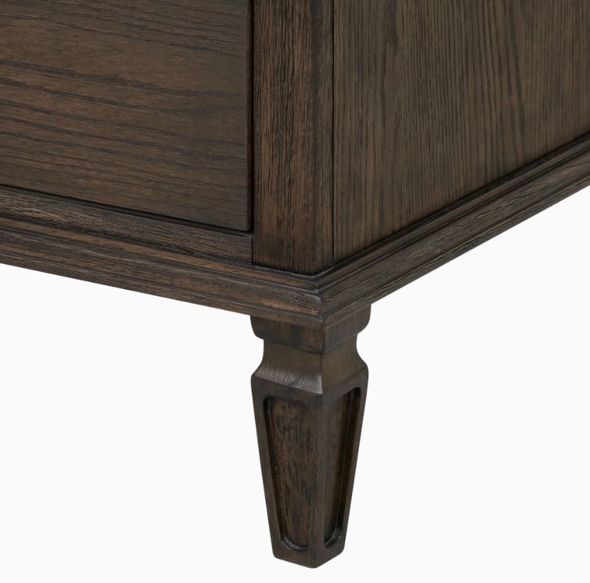 European Country Style Farmhouse 6-Drawer Dresser, Brown
