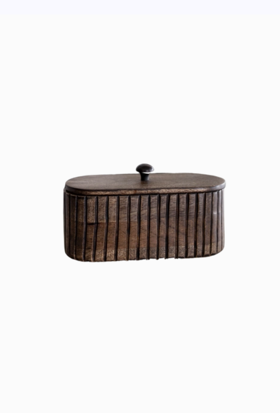 Fluted Mango Wood Box