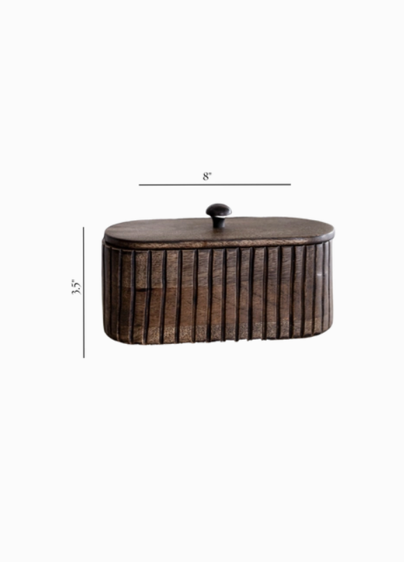 Fluted Mango Wood Box