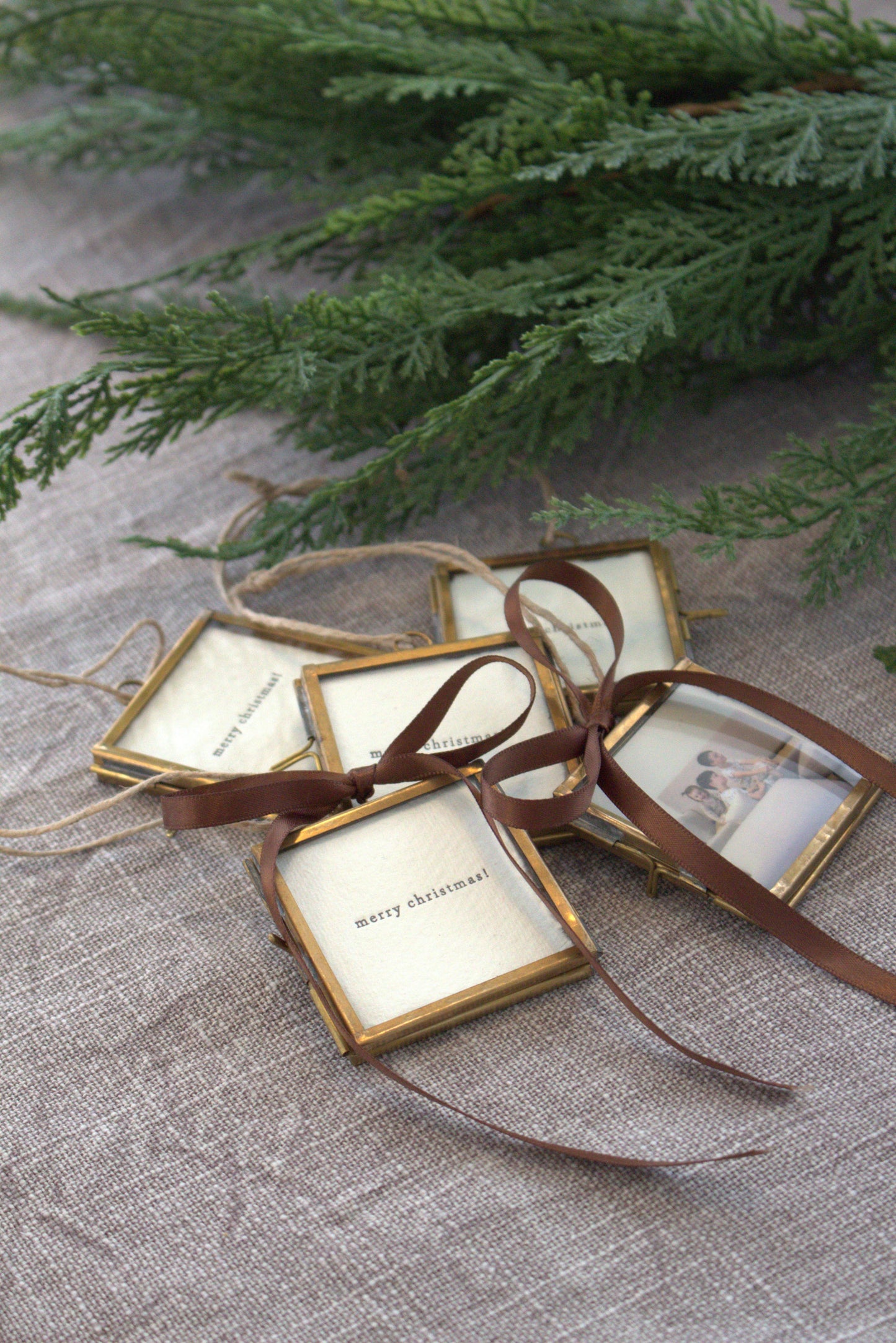Merry Christmas, Mini Frame Christmas Tree Ornament