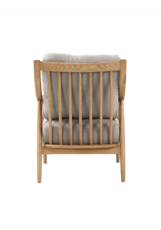 Kinsley Club Chair - Light Linen/ Natural Frame