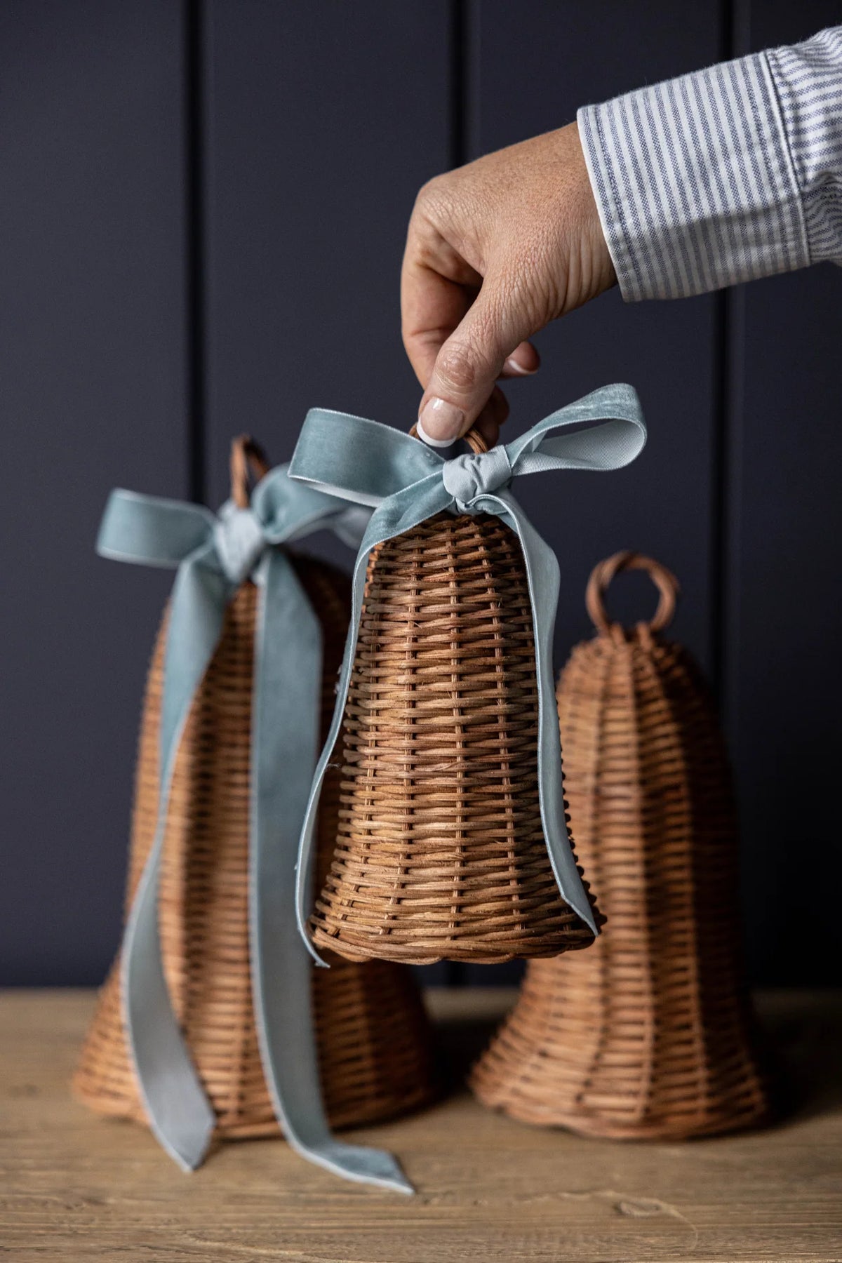 Rattan bells (3 pieces)