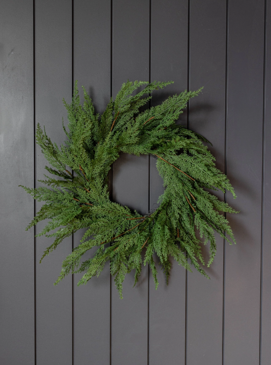 Cypress Leaf Full Real Touch Wreath - 24"