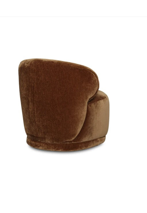 Rollo Club Chair In Distressed Velvet Bronze