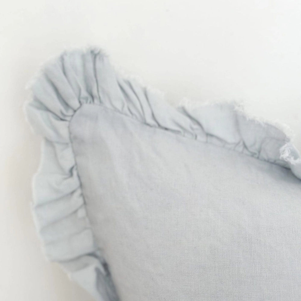 Hallie Dusty Blue Ruffled Lumbar