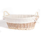 Oval Whitewash Basket with Fabric Liner