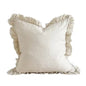 Hallie Ruffled Linen Cushion Cover- Cream 20"x20"