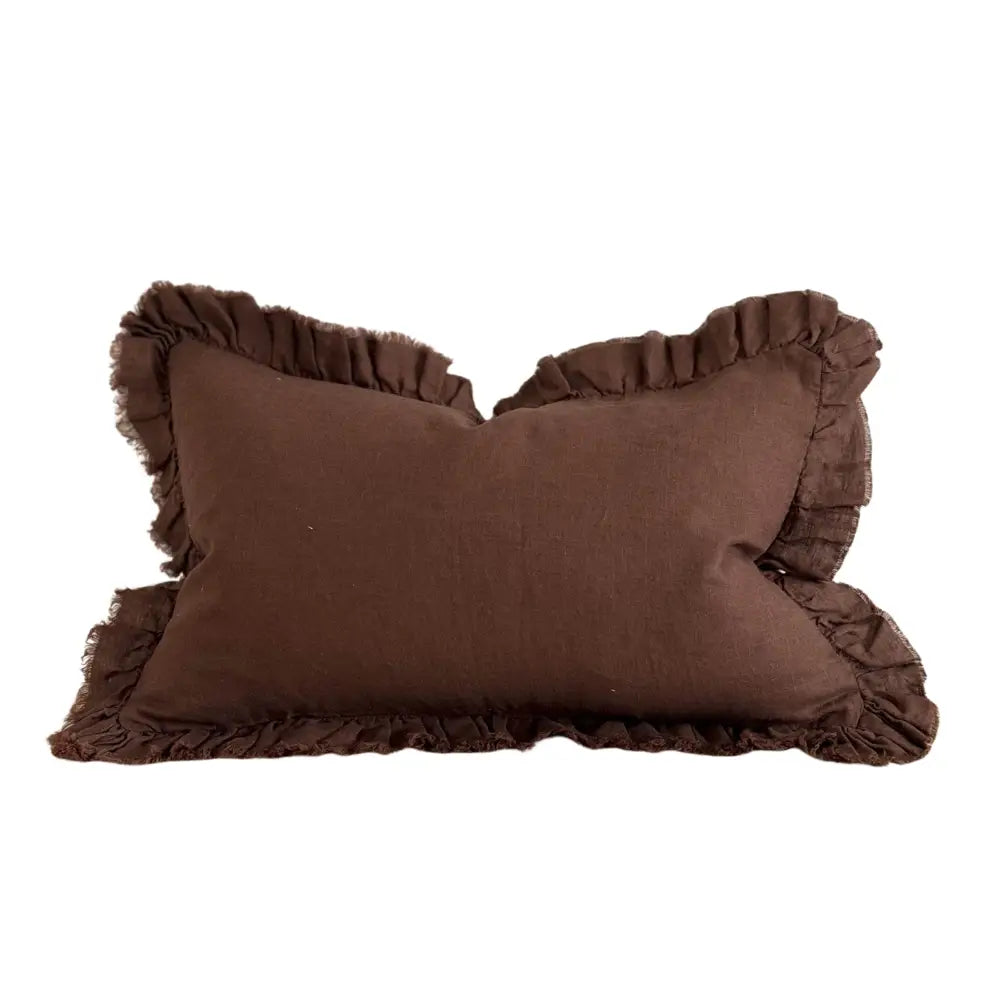 Hallie Ruffled Linen Cushion Cover 12"x20"