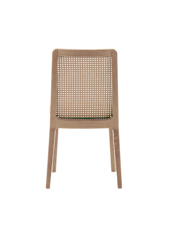 Cane Dining Chair - Oyster Linen/Natural Frame