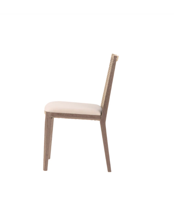 Cane Dining Chair - Oyster Linen/Natural Frame