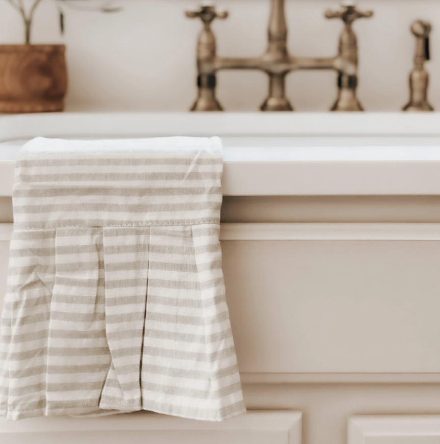 Striped Hand Towel with Ruffle