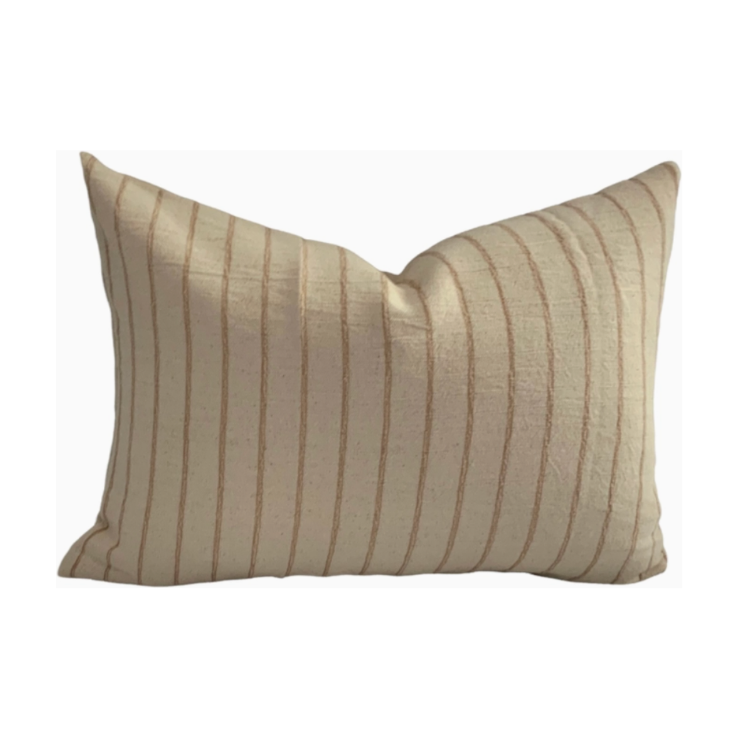 beige striped lumbar pillow