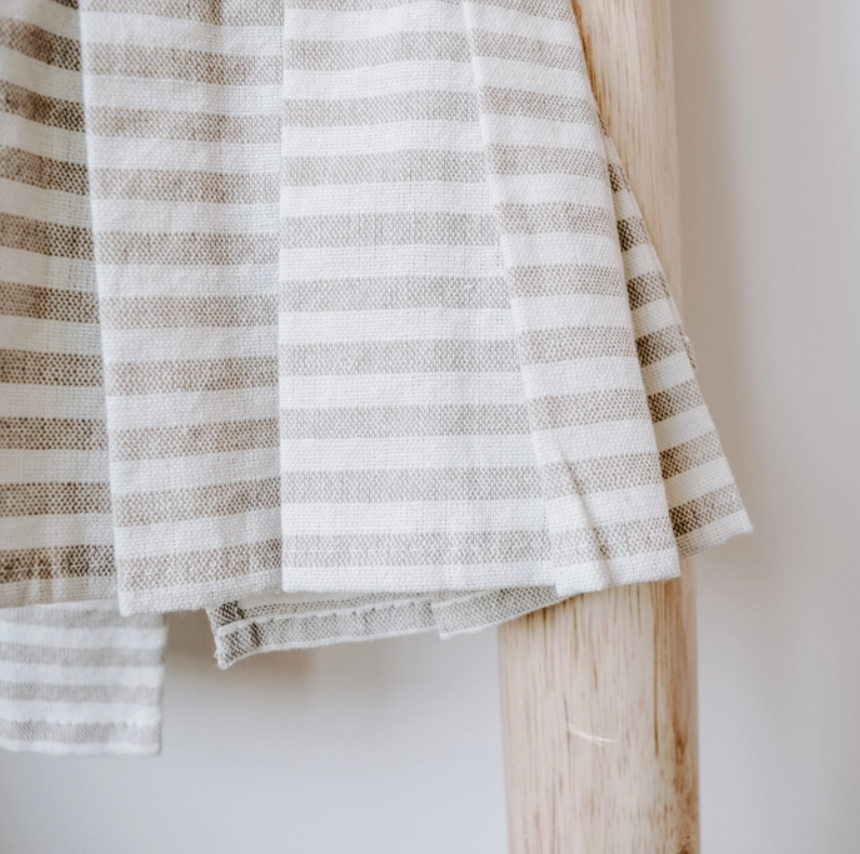 Striped Hand Towel with Ruffle