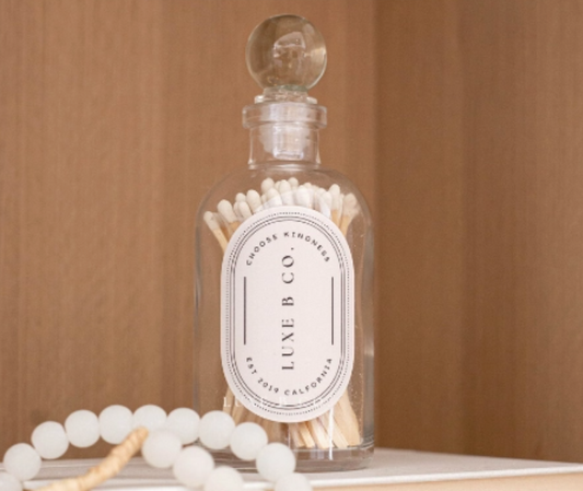 Clear Match Bottles with White Matches