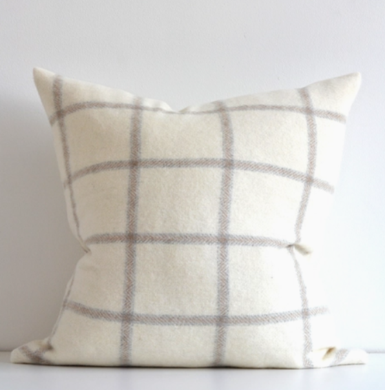 Madison Plaid Pillow Cover Off White, Dark Grey & Light Grey