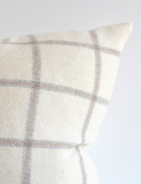 Madison Plaid Pillow Cover Off White, Dark Grey & Light Grey