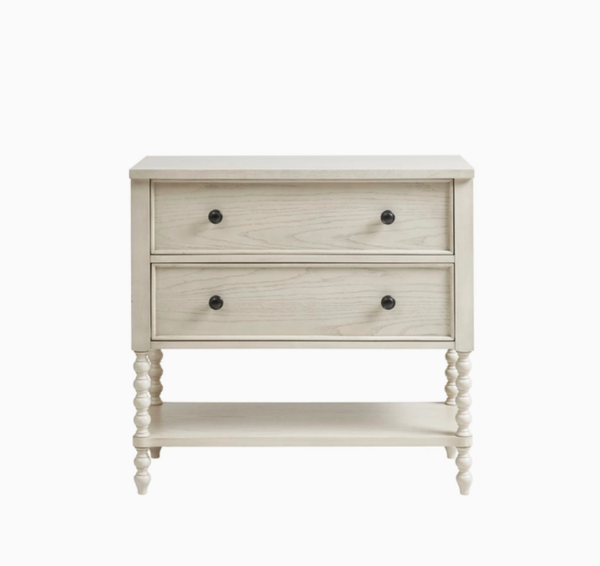 2-Drawer Storage Accent Chest w/ Turned Legs