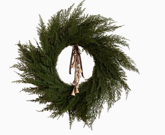 Cypress Pine Faux Christmas Wreath 24"