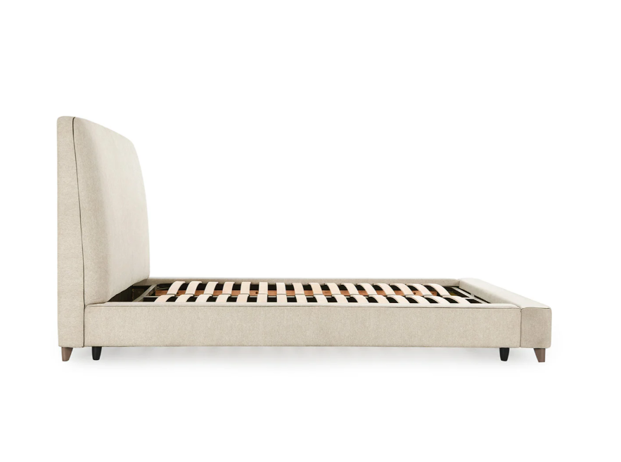 Neutral Off-White Upholstered Bed 