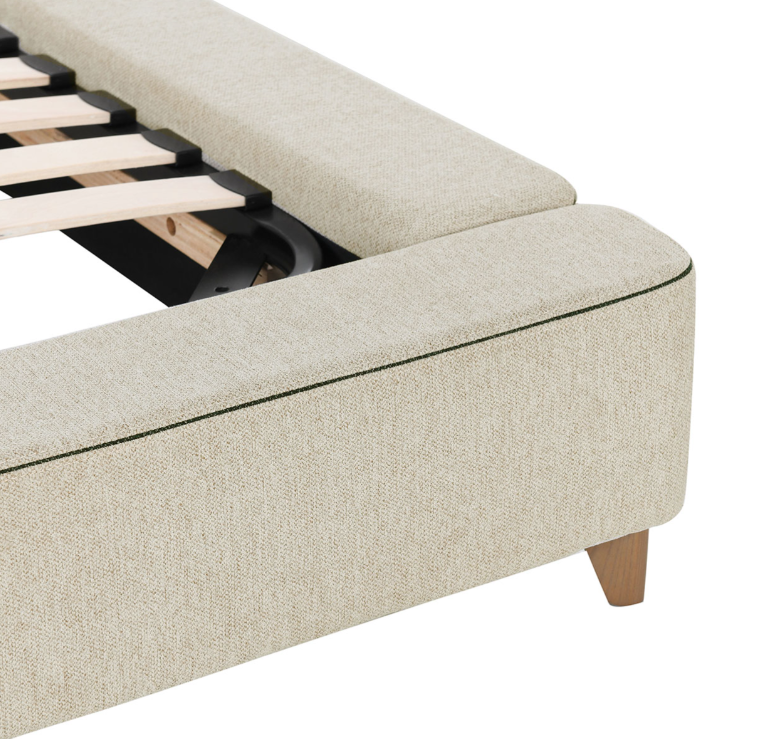 Neutral Off-White Upholstered Bed 