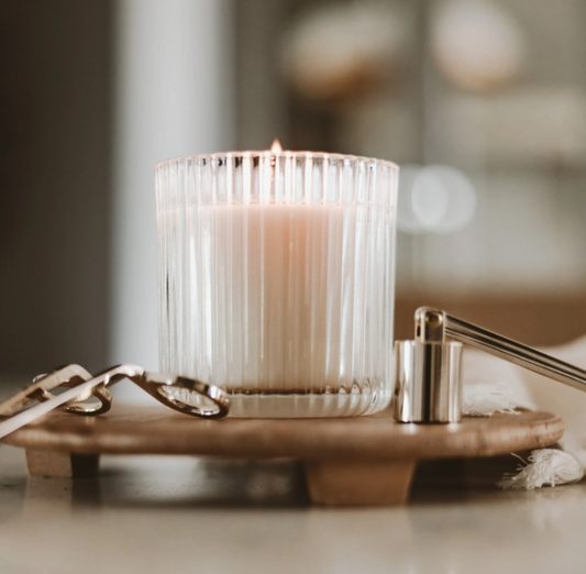 Soy Candle in Fluted Ribbed Jar