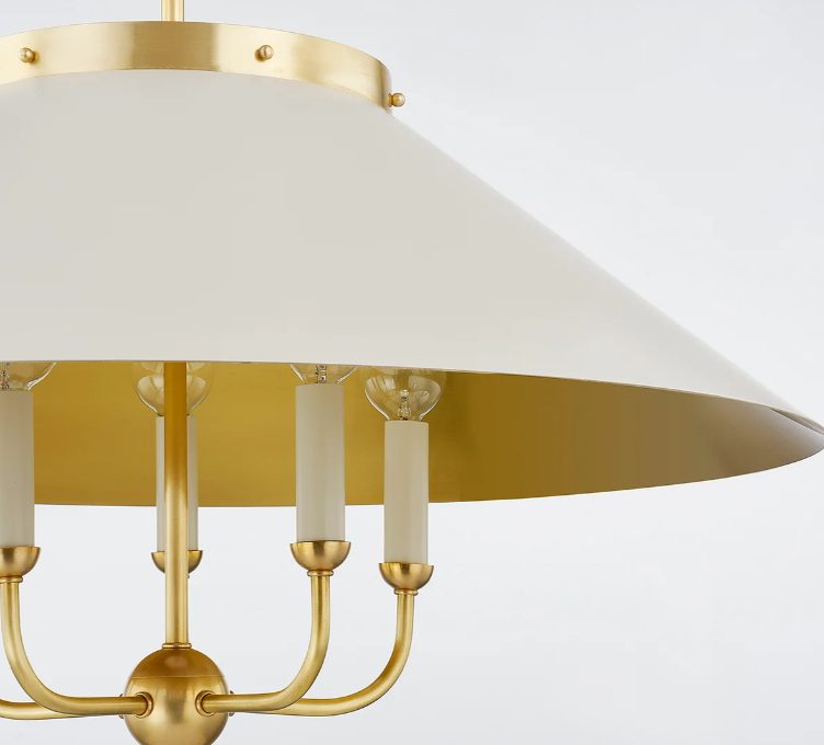 Clivedon Chandelier - Aged Brass/Off White