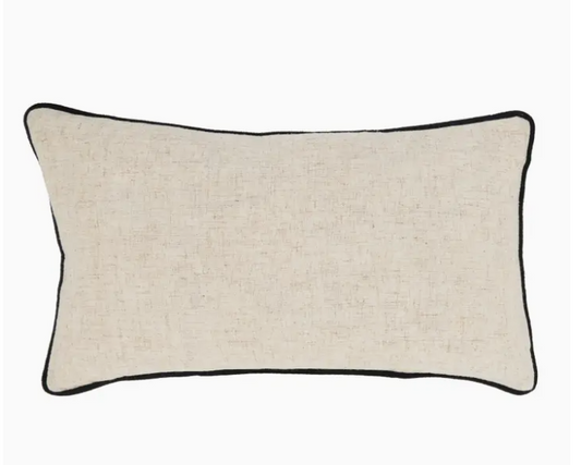 Toscana Daydream Pillow with Black Piping 12x20