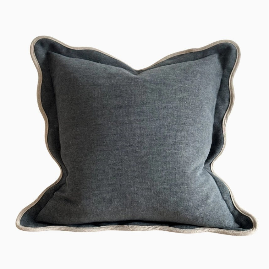 Chloe Navy Scalloped Edge Cushion Cover 