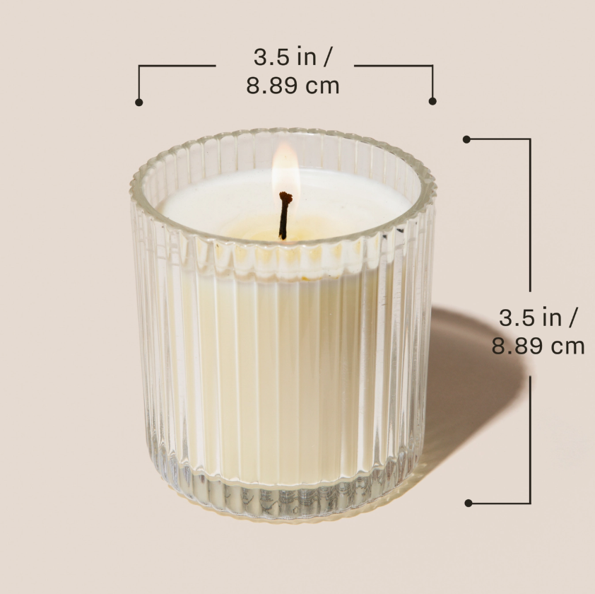 Christmas 12 oz Soy Candle, Fluted Ribbed Jar