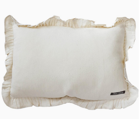 Cushion Cover in Cotton/Linen Fabric with Frill 