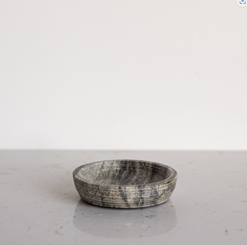 Grey Marble Soap & Brush Holder