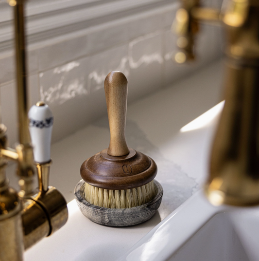 Grey Marble Soap & Brush Holder