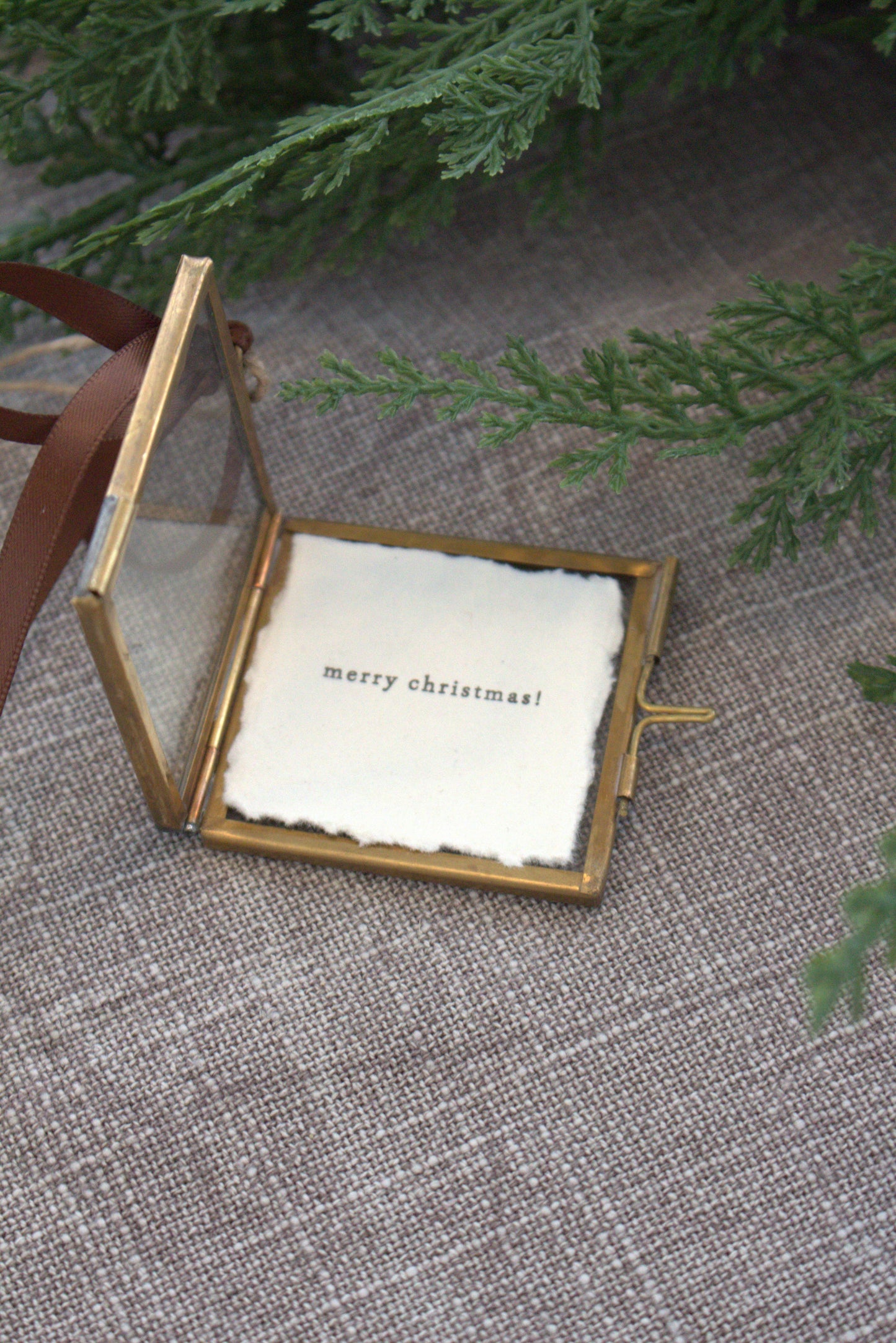 Merry Christmas, Mini Frame Christmas Tree Ornament