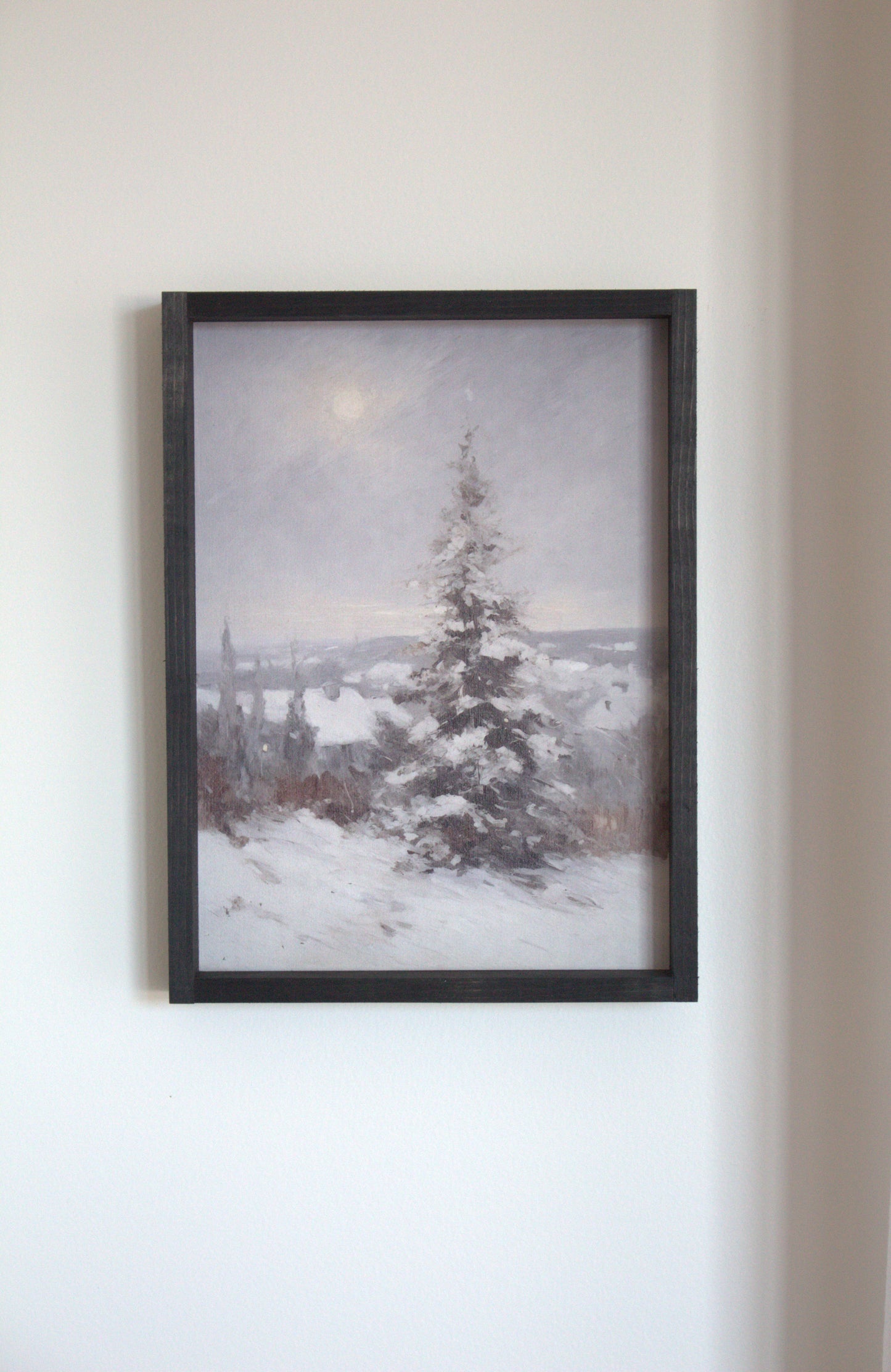 Vintage Snowy Christmas Tree Art