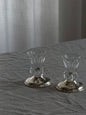 Glass and Silver Plated Candle Holders