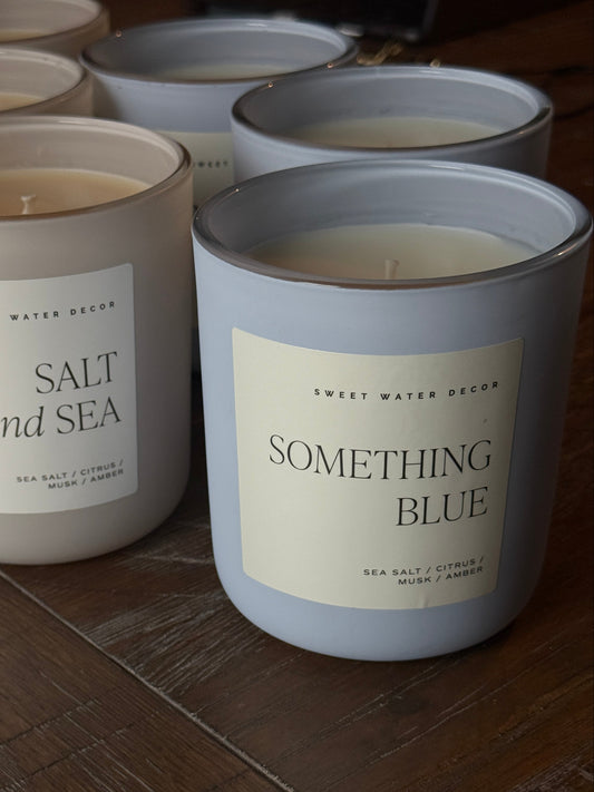 Something Blue 15 oz Soy Candle, Matte Jar