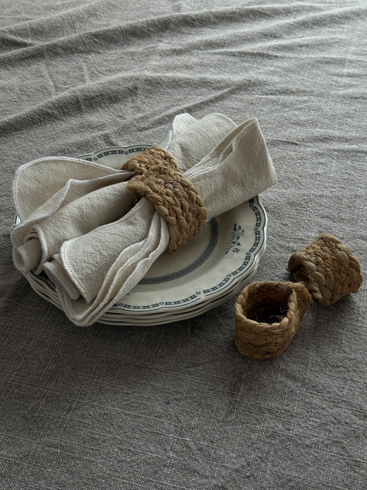 Jute Napkin Holder, Set of 4