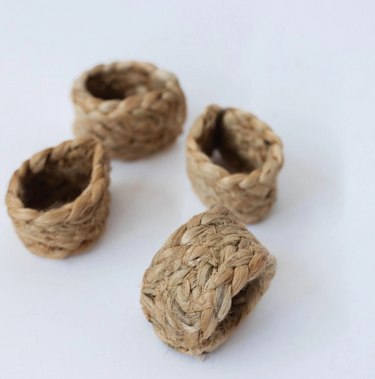 Jute Napkin Holder, Set of 4