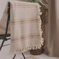 Mustard Striped Cream Throw Blanket & Bedspread