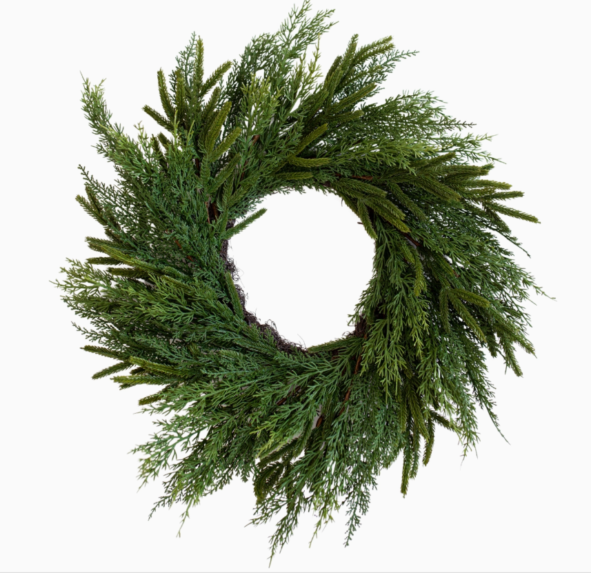 Norfolk & Cypress Mixed Real Touch Wreath - 24"