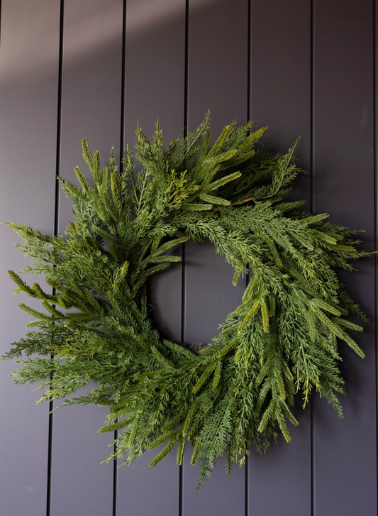 Norfolk & Cypress Mixed Real Touch Wreath - 24"