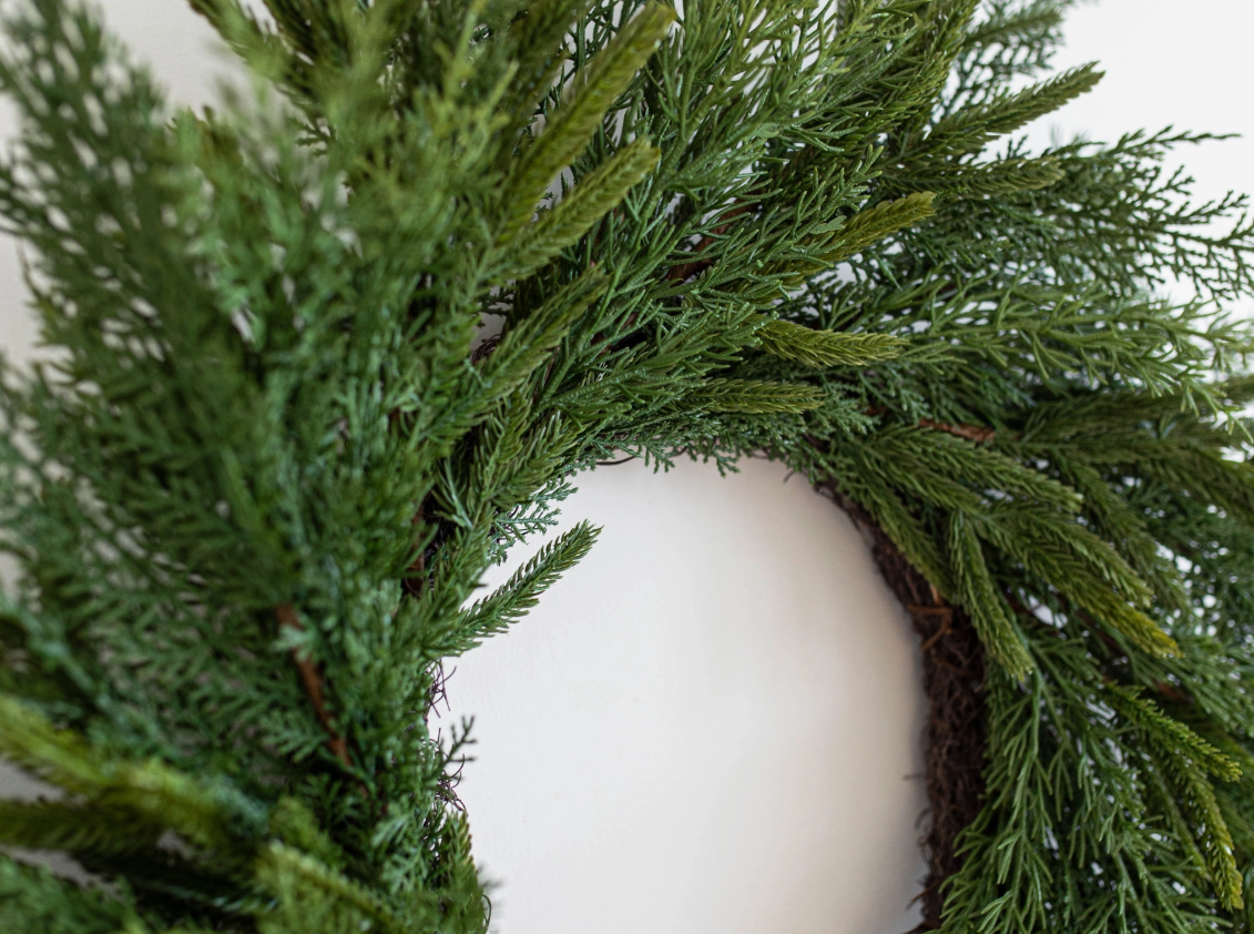 Norfolk & Cypress Mixed Real Touch Wreath - 24"