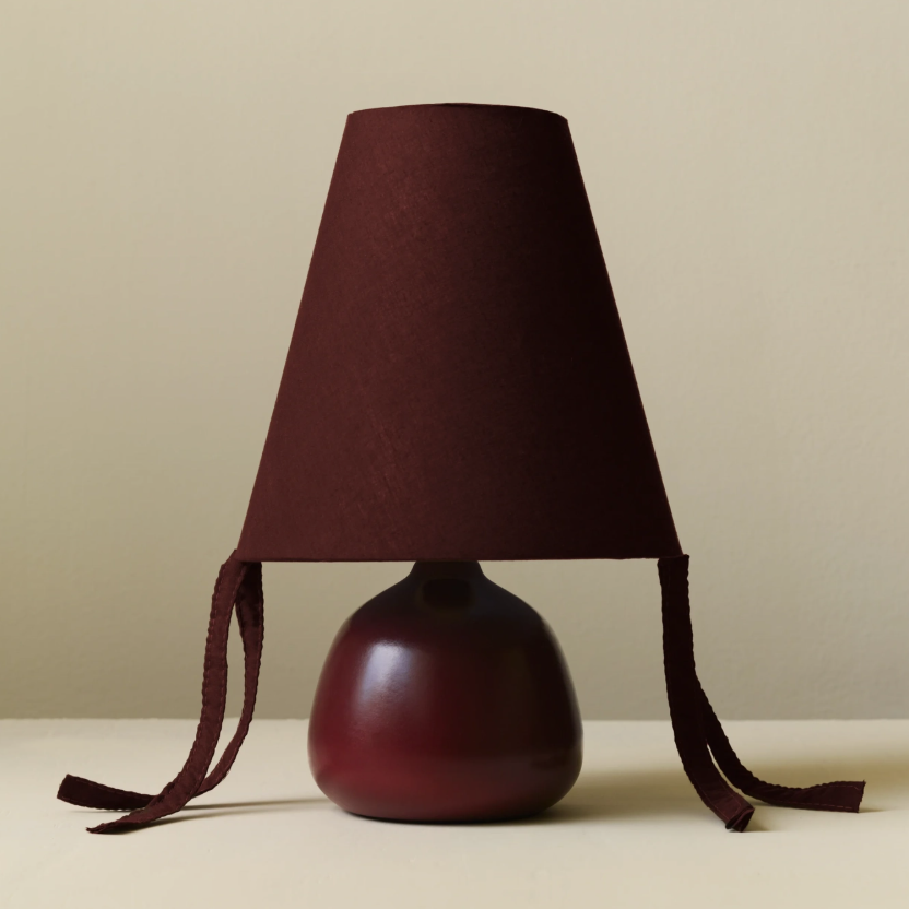 Appenzell Petite Red Burgundy Bows Table Lamp
